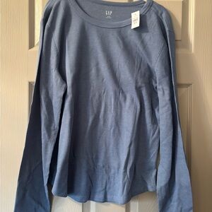 GAP Long Sleeve Waffle Top - Blue